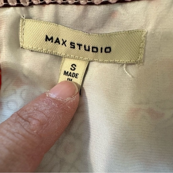 Max Studio women's size small cream and orange pick a boo shoulder dress - Picture 4 of 4